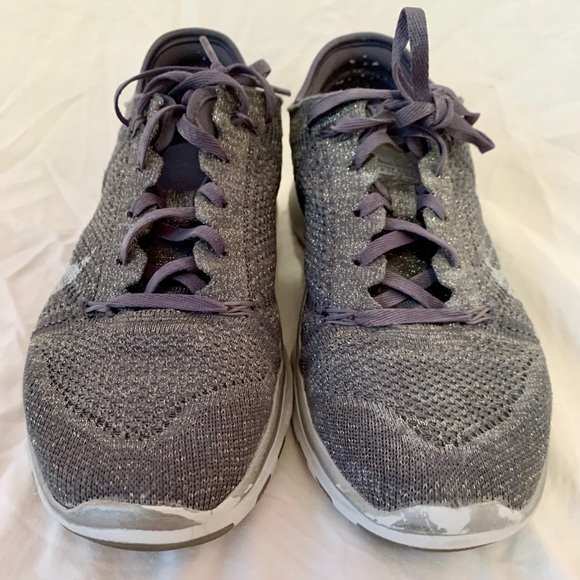 Nike Shoes - Nike Free flyknit metallic gray shoes